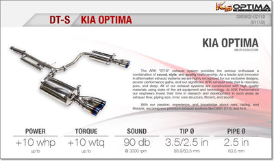 2011-2015 Kia Optima - Ark Performance DT-S Exhaust System