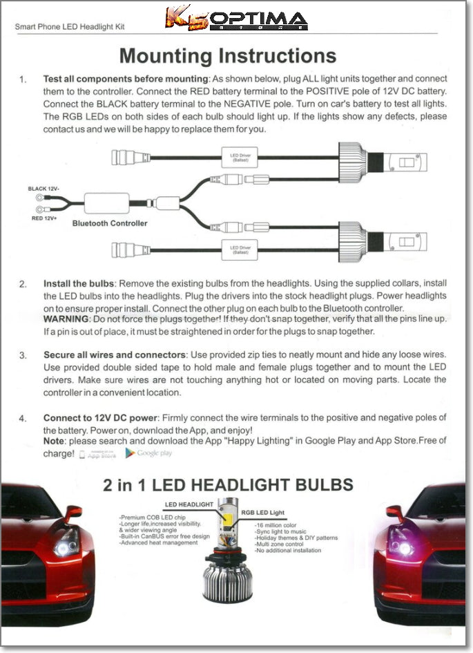 Kia optima custom headlights