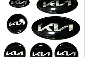 Kia black emblems new logo