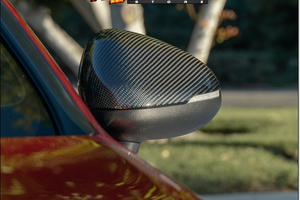 thumbnail image 2 of 2x Carbon Fiber ABS Side Rearview Mirror Covers For Kia K5 GT (2021-2025) - Glossy Black, Self-Adhesive 2 of 6