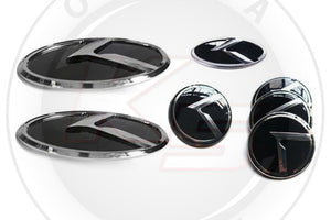 thumbnail interactive-video image 1 of Pair Of White On White Carbon Fiber 'K' Emblems For Kia – Trunk Or Hood Badges 1 of 6