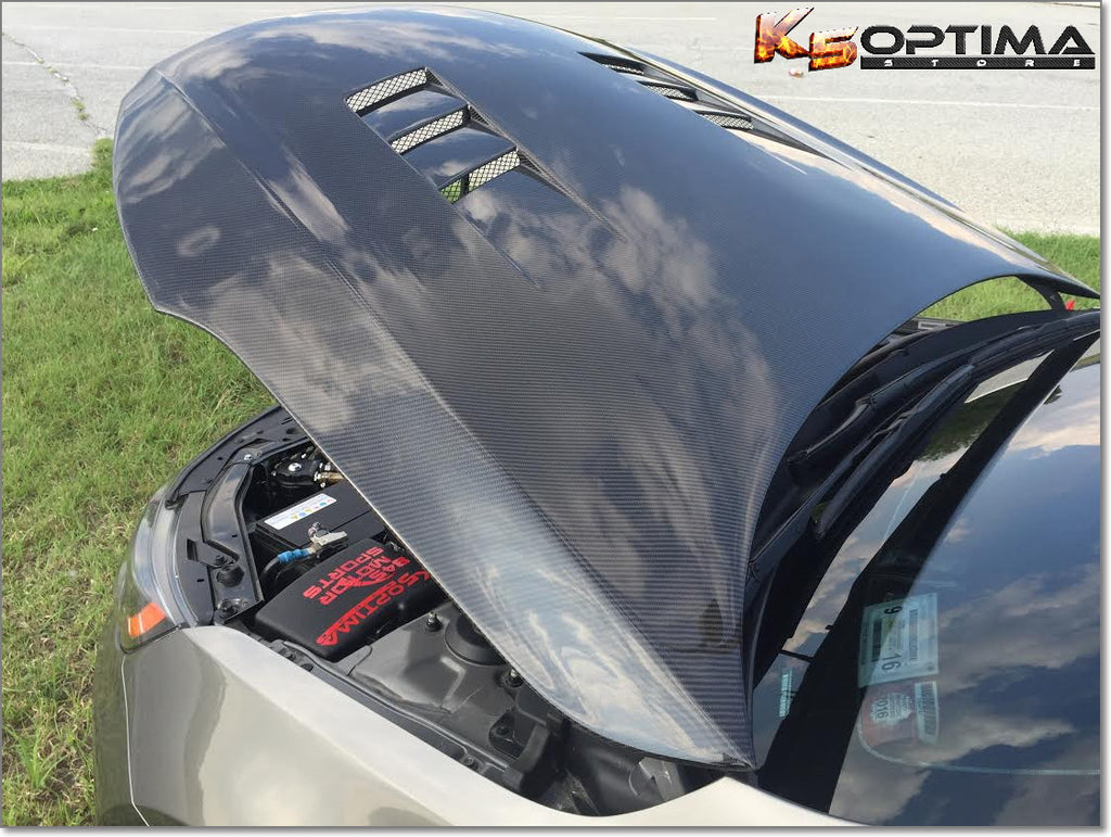 kia optima carbon fiber hood