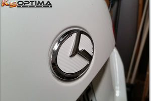 Carbon fiber white k logo